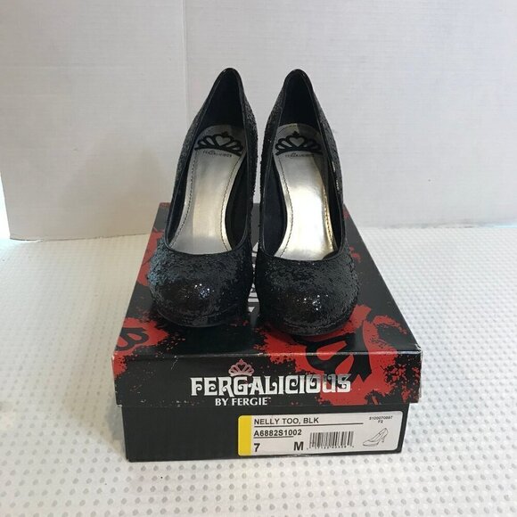 Fergalicious Shoes - FERGALICIOUS BY FERGIE NELLY TOO GLITTER HEEL SHOES SIZE 7M